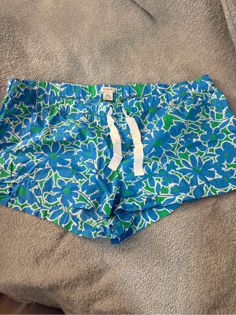 J. Crew Blue & Green Floral Drawstring Women’s Shorts xxl